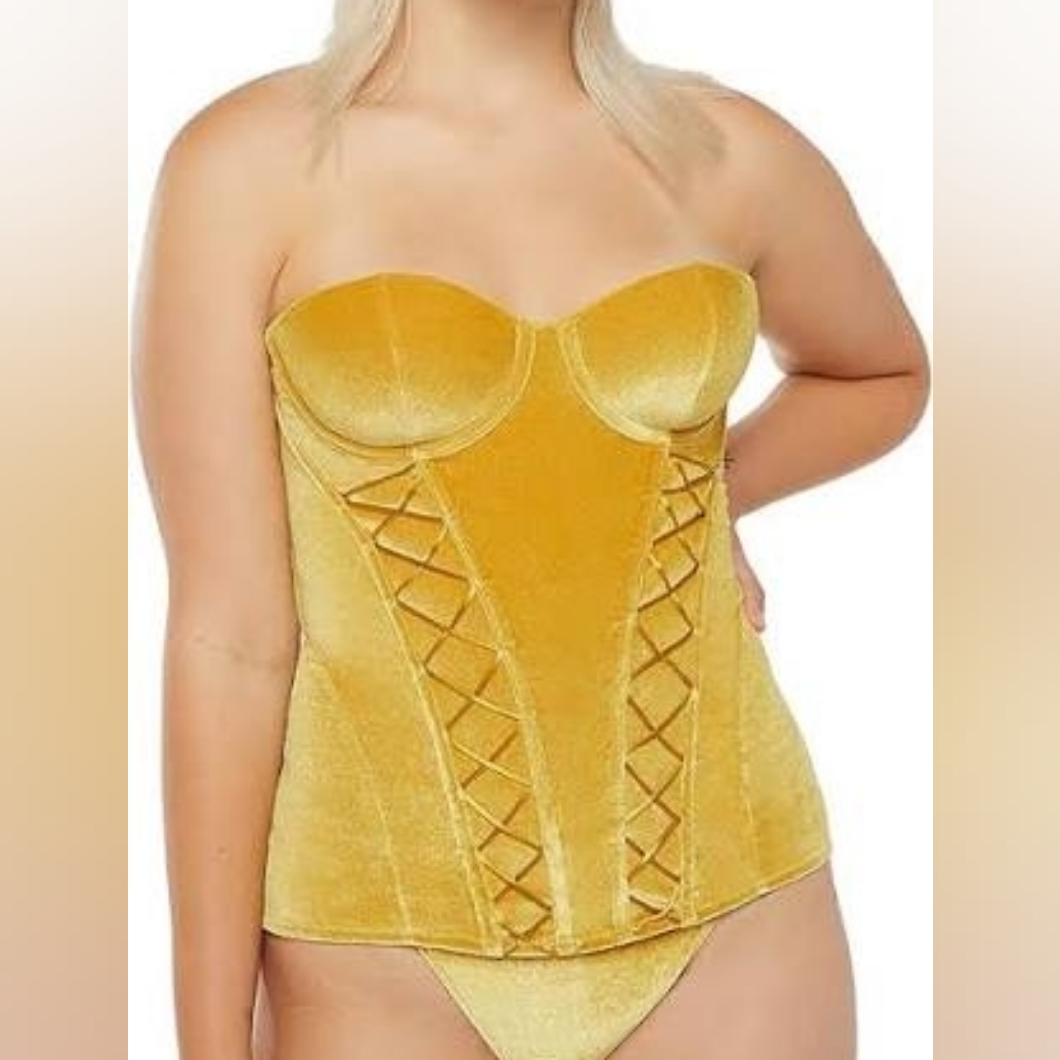 Savage X Fenty Velvet Corset & Panty Set
